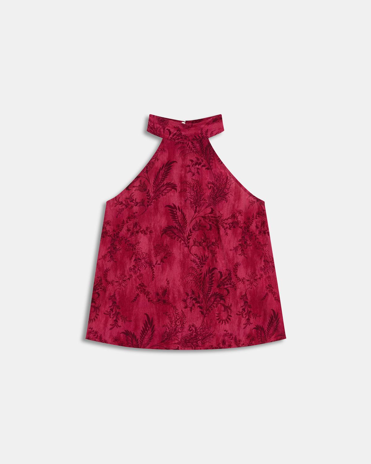 Top Halter Estampado Fúcsia