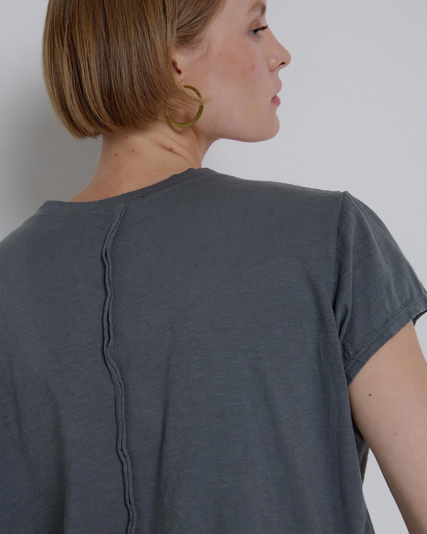 Camiseta Básica Manga Corta Gris