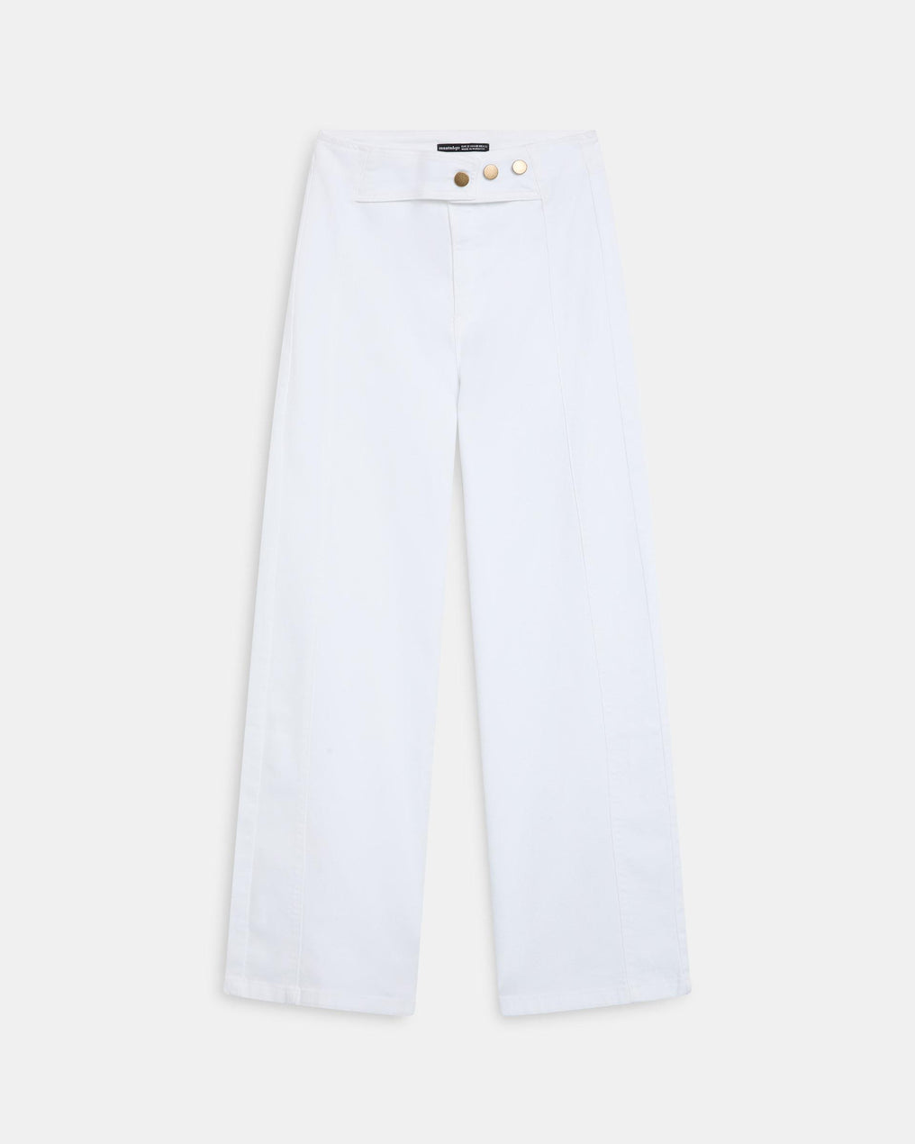 Jeans Taille Pièce Boutons Blanc