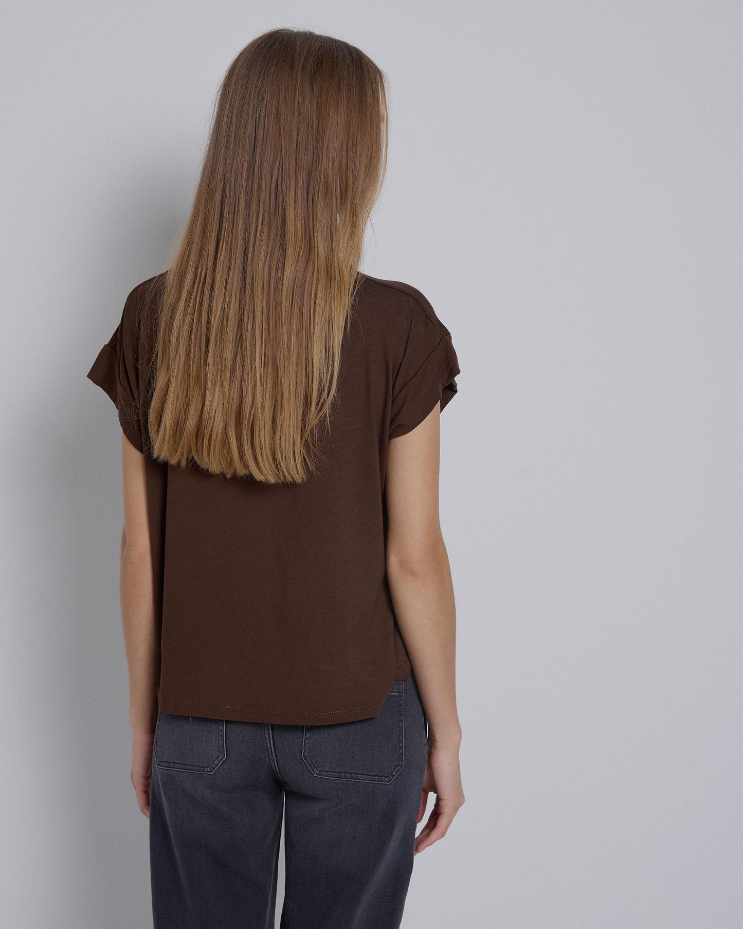 Brown Wide Sleeve T-Shirt