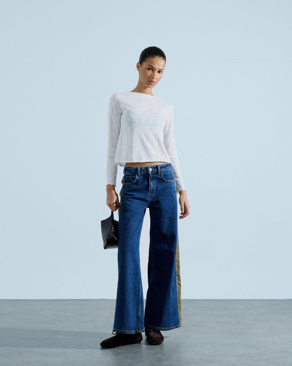 Jeans Contrastes Bolsillos Azul Jeans
