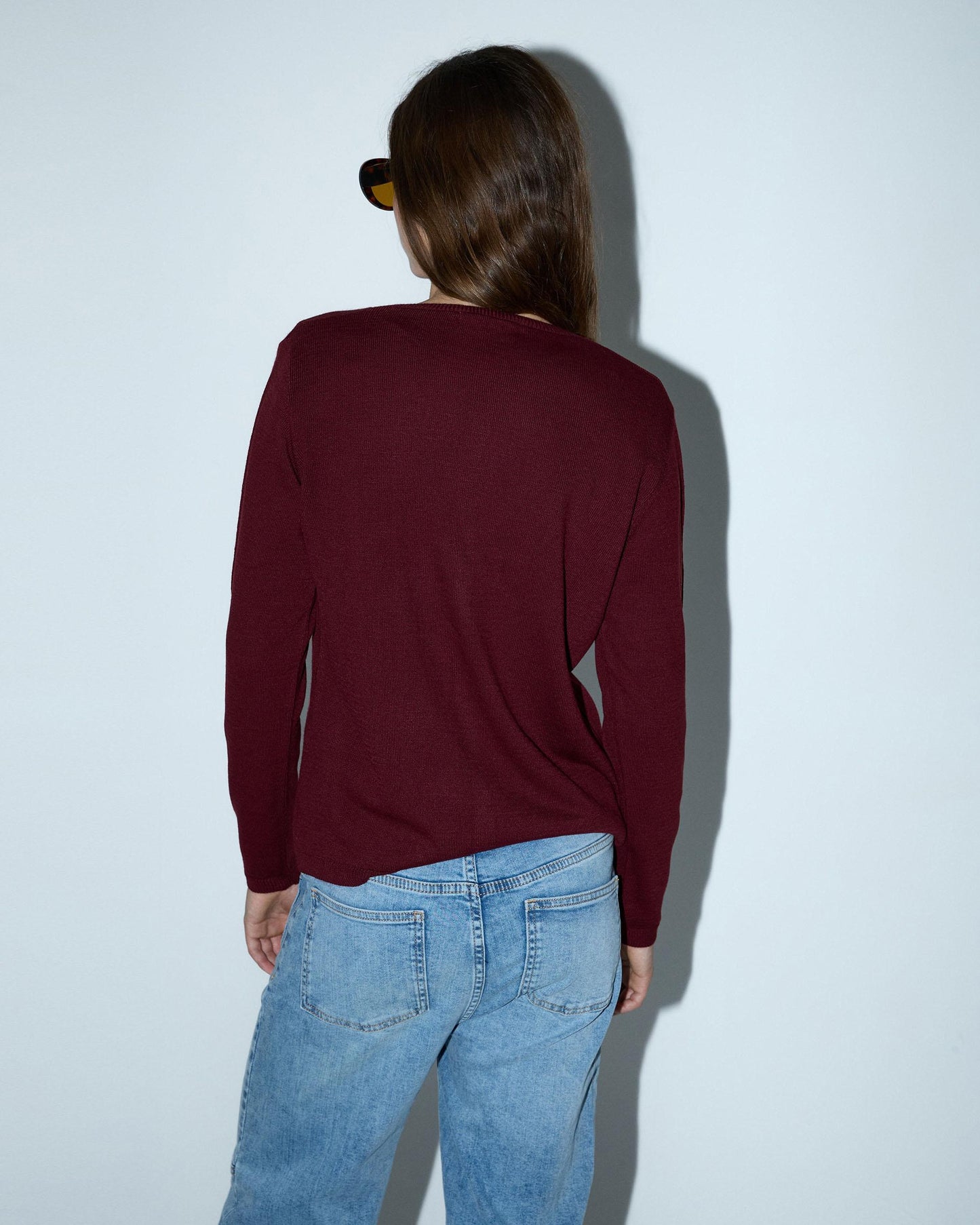 Fine Knit Jacket in Burgundy