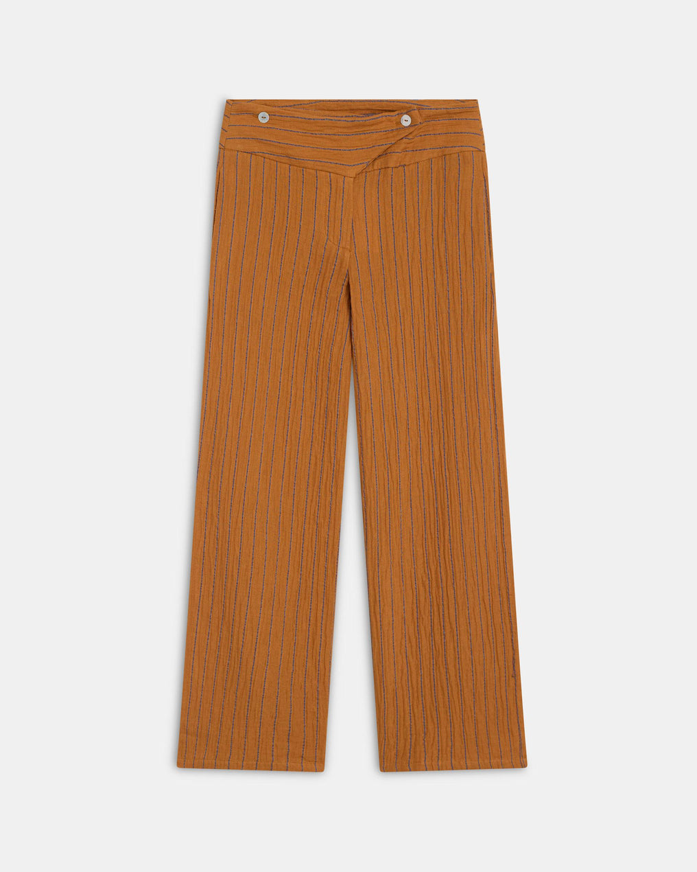 Orange Striped Crossover Waist Trousers