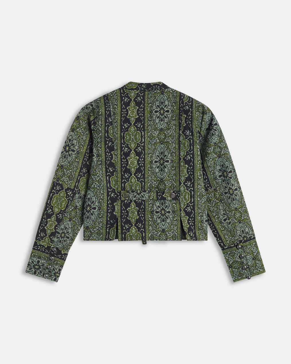 Veste Boutons Rabat Imprimé Vert