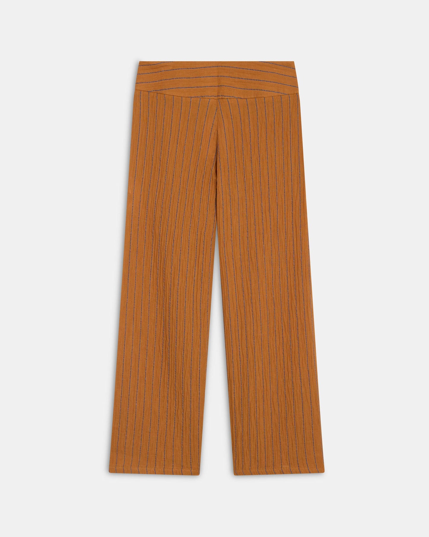 Orange Striped Crossover Waist Trousers