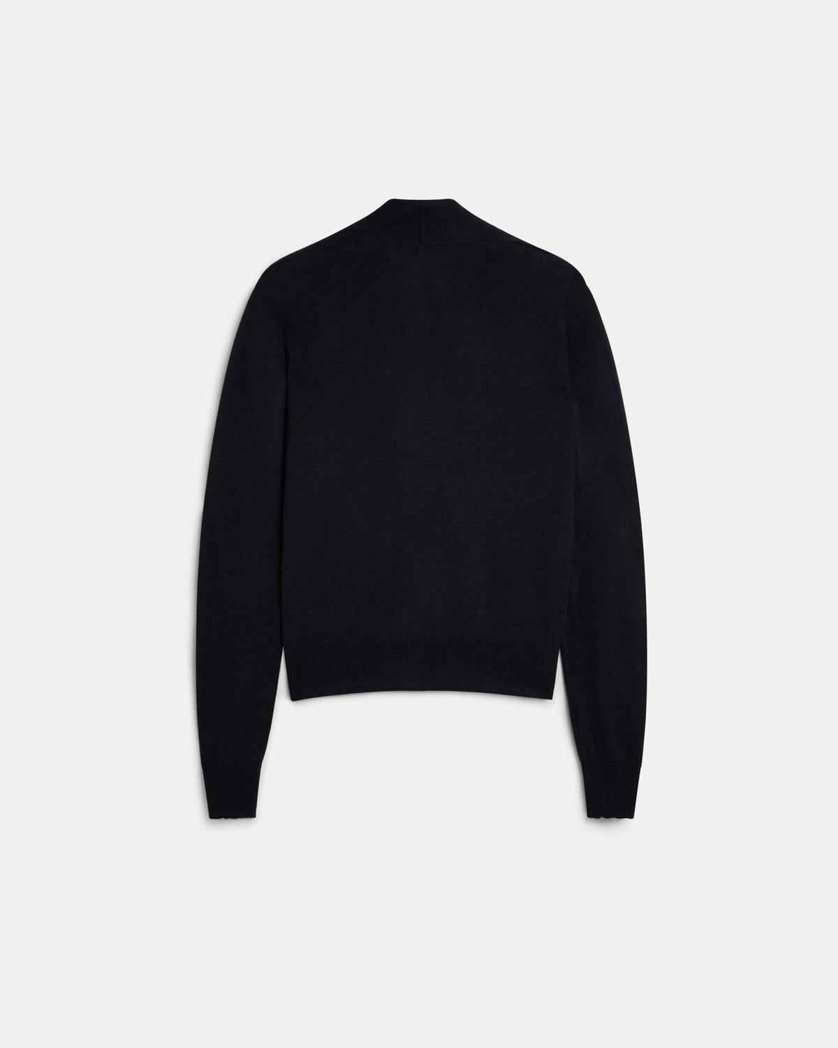 Chaqueta Punto Cuello Subido Pico Azul Marino