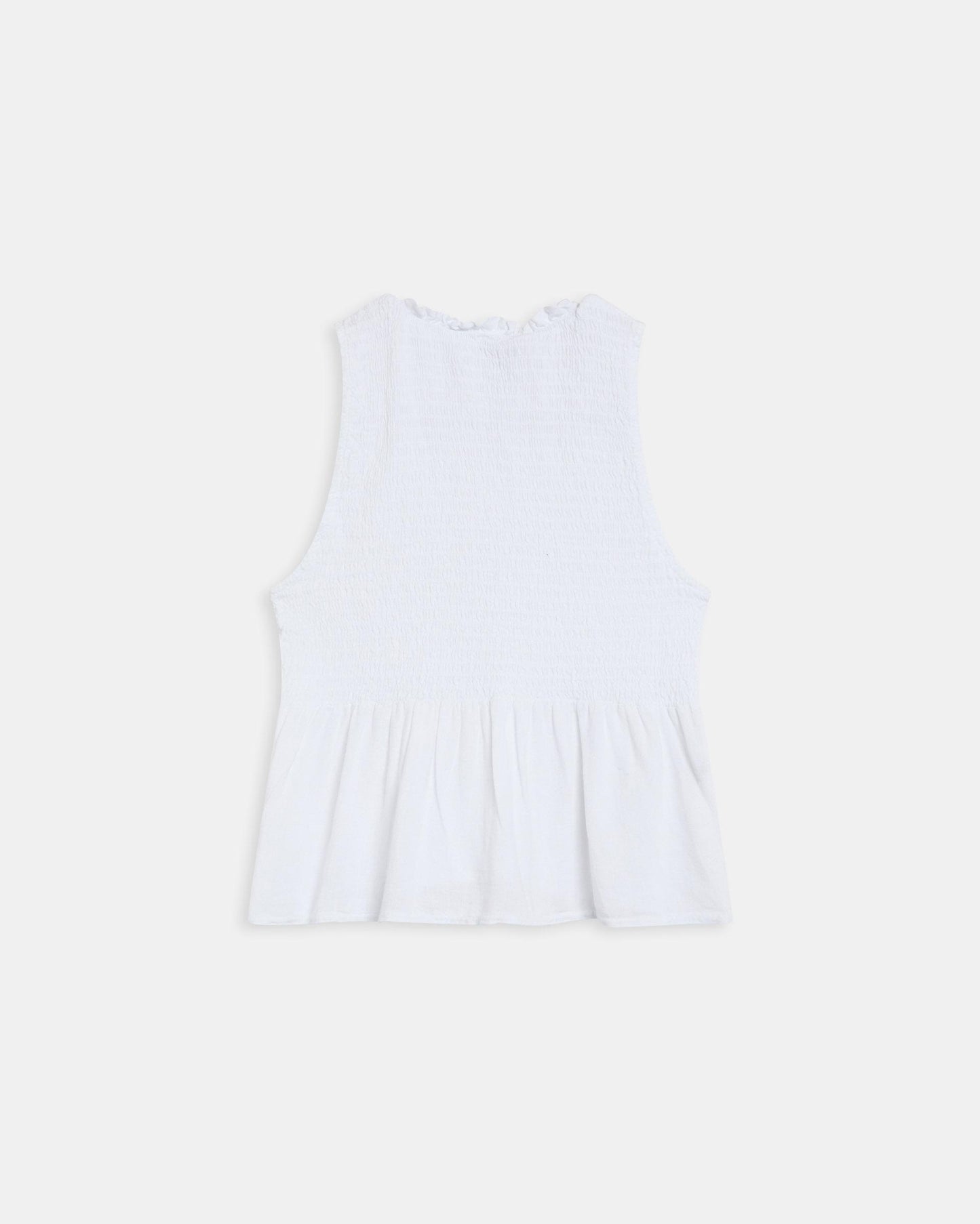 White Honeycomb Sleeveless Top