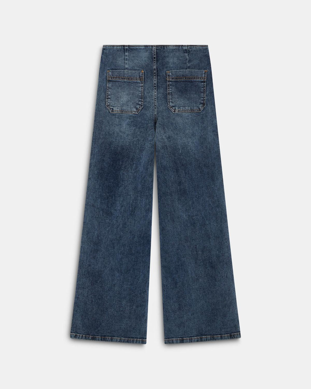 Jeans Cinturón Arandelas Azul