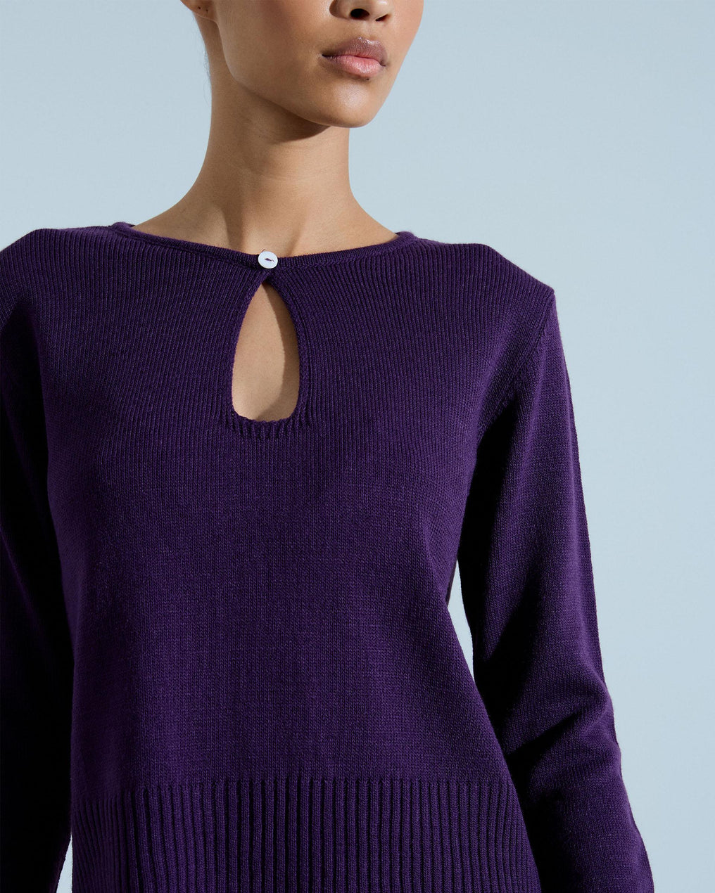 Jersey Abertura Botón Morado