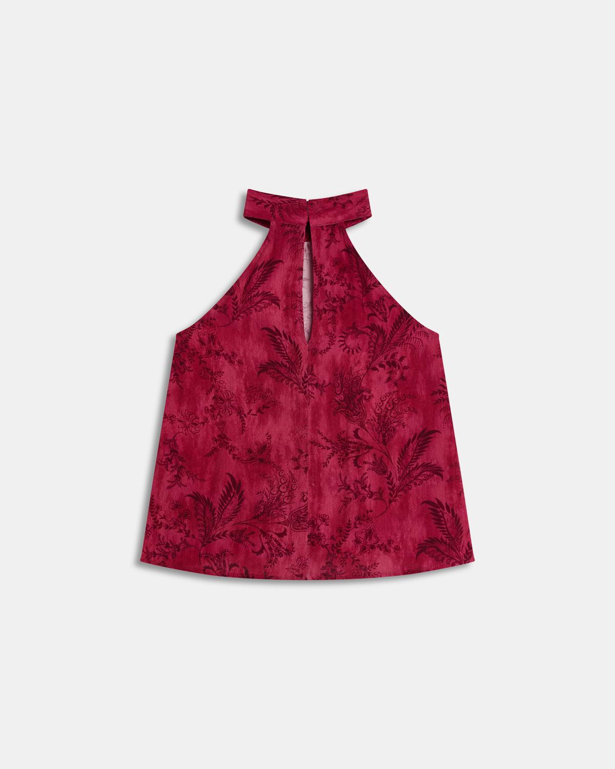 Top Halter Estampado Fúcsia