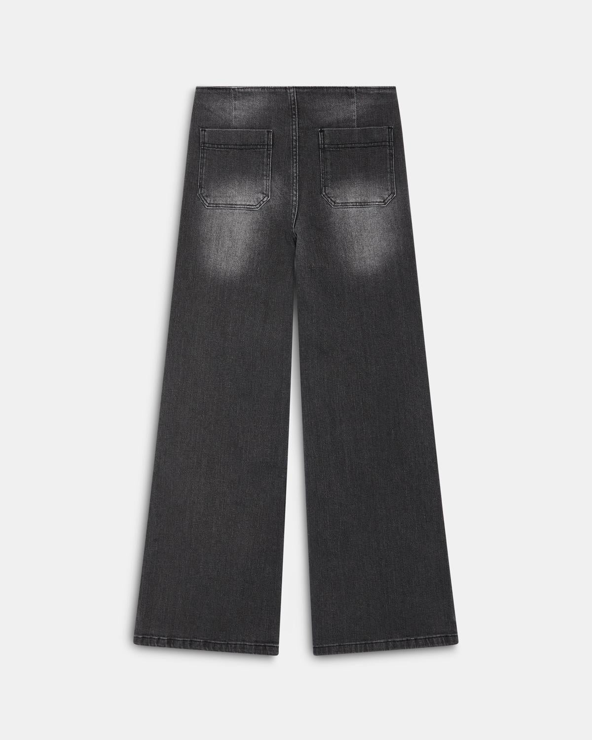 Jeans Cinturón Arandelas Antracita