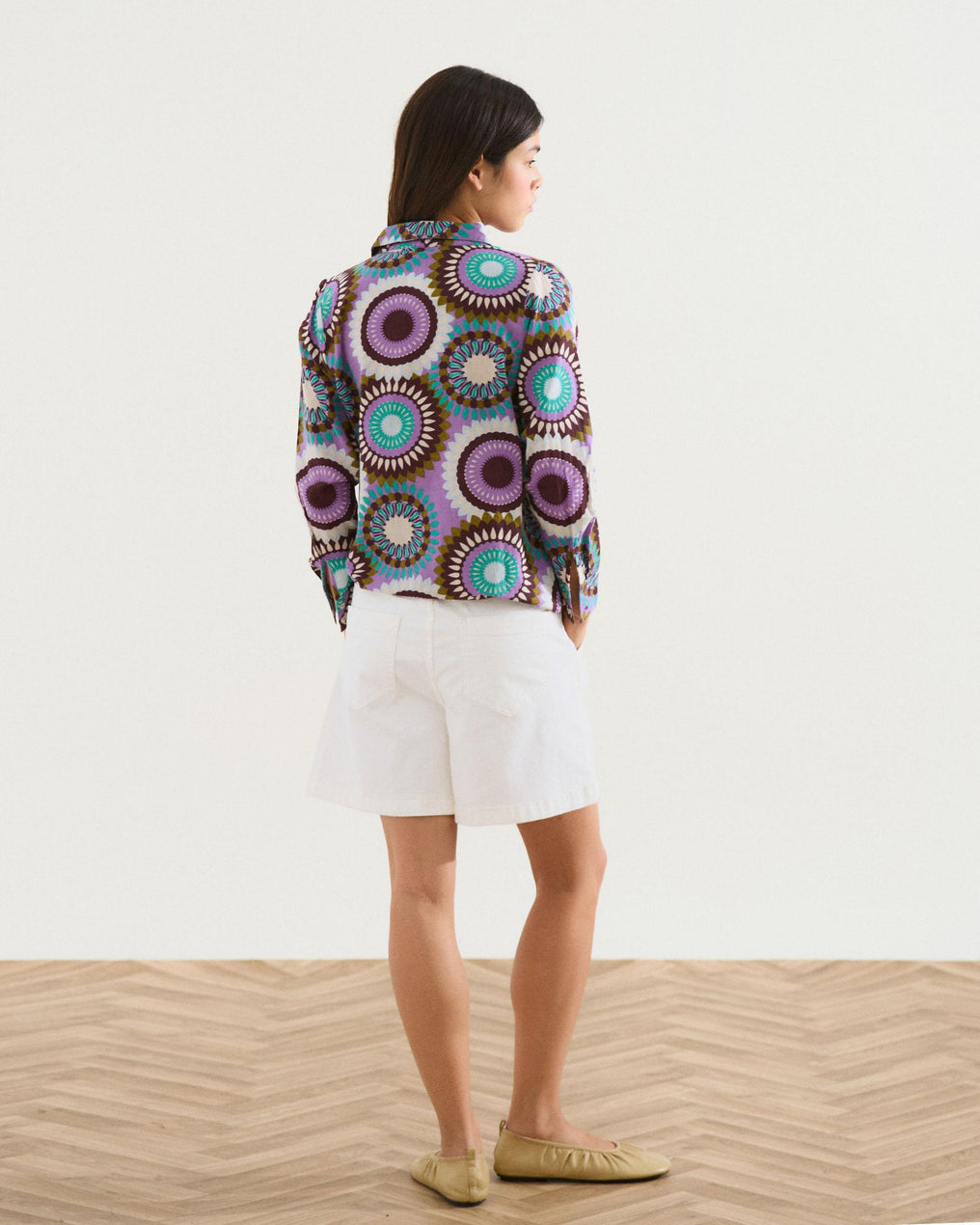 Camisa Estampada Morado