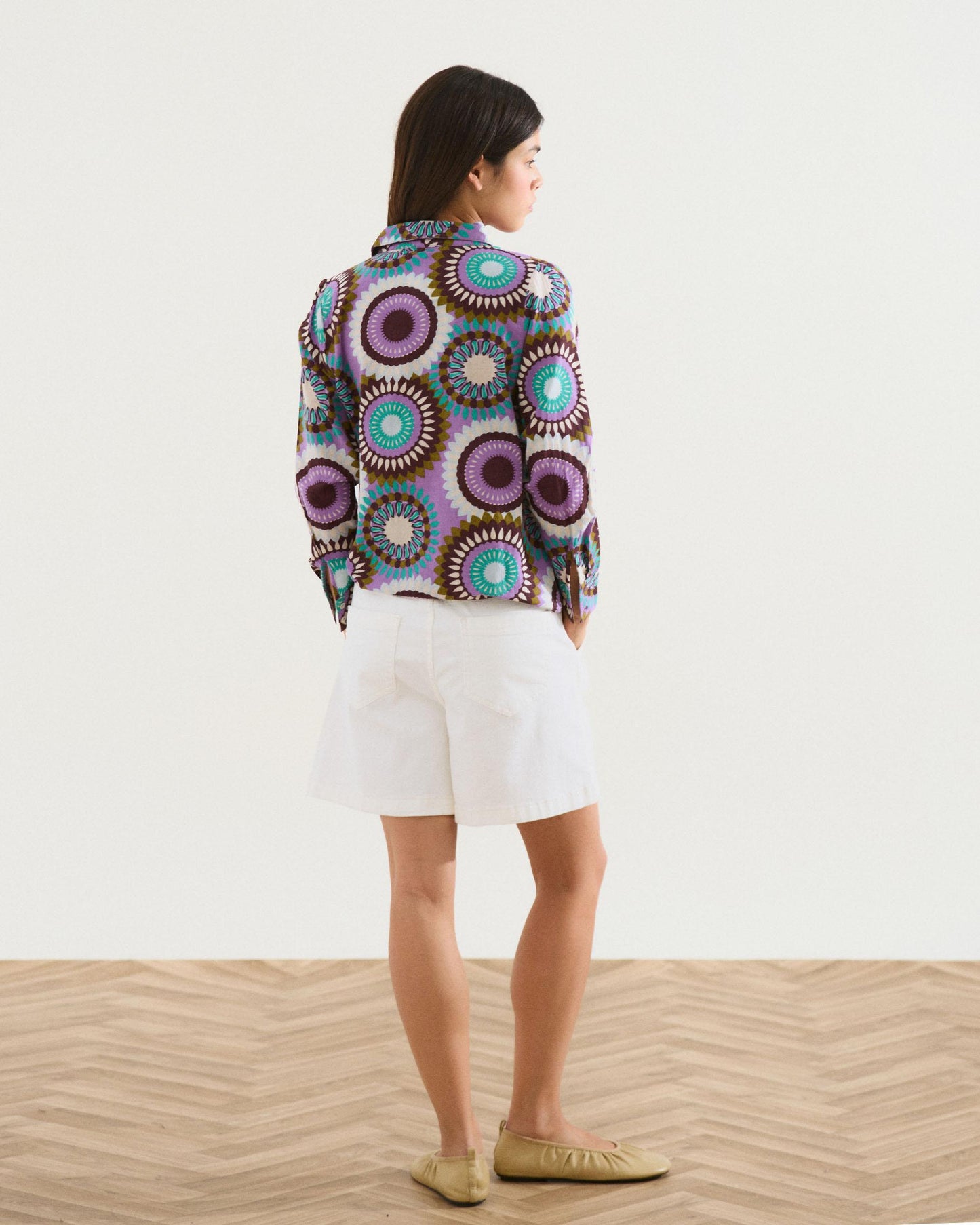 Camisa Estampada Morado