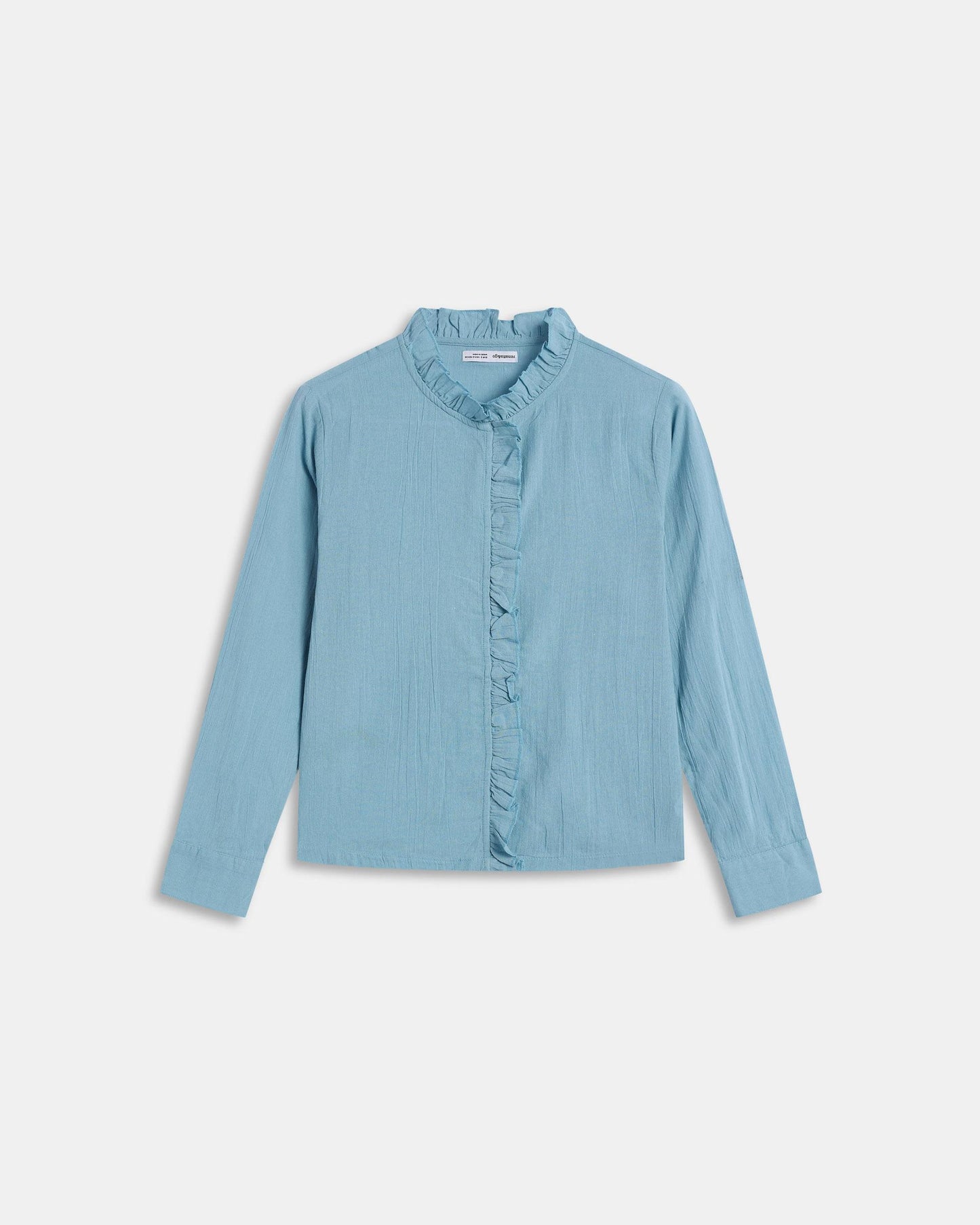 Blouse Volants Picot Bleu