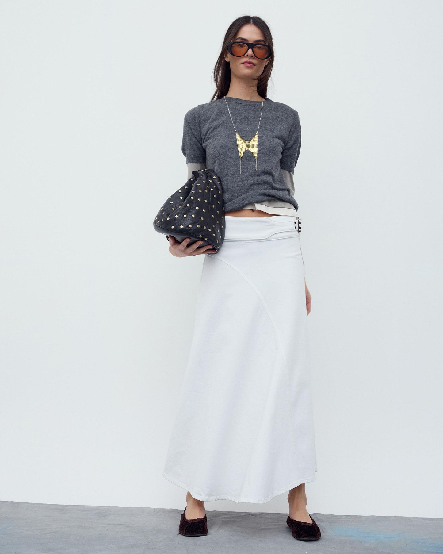 Falda Cinturón Hebilla Lateral Blanco