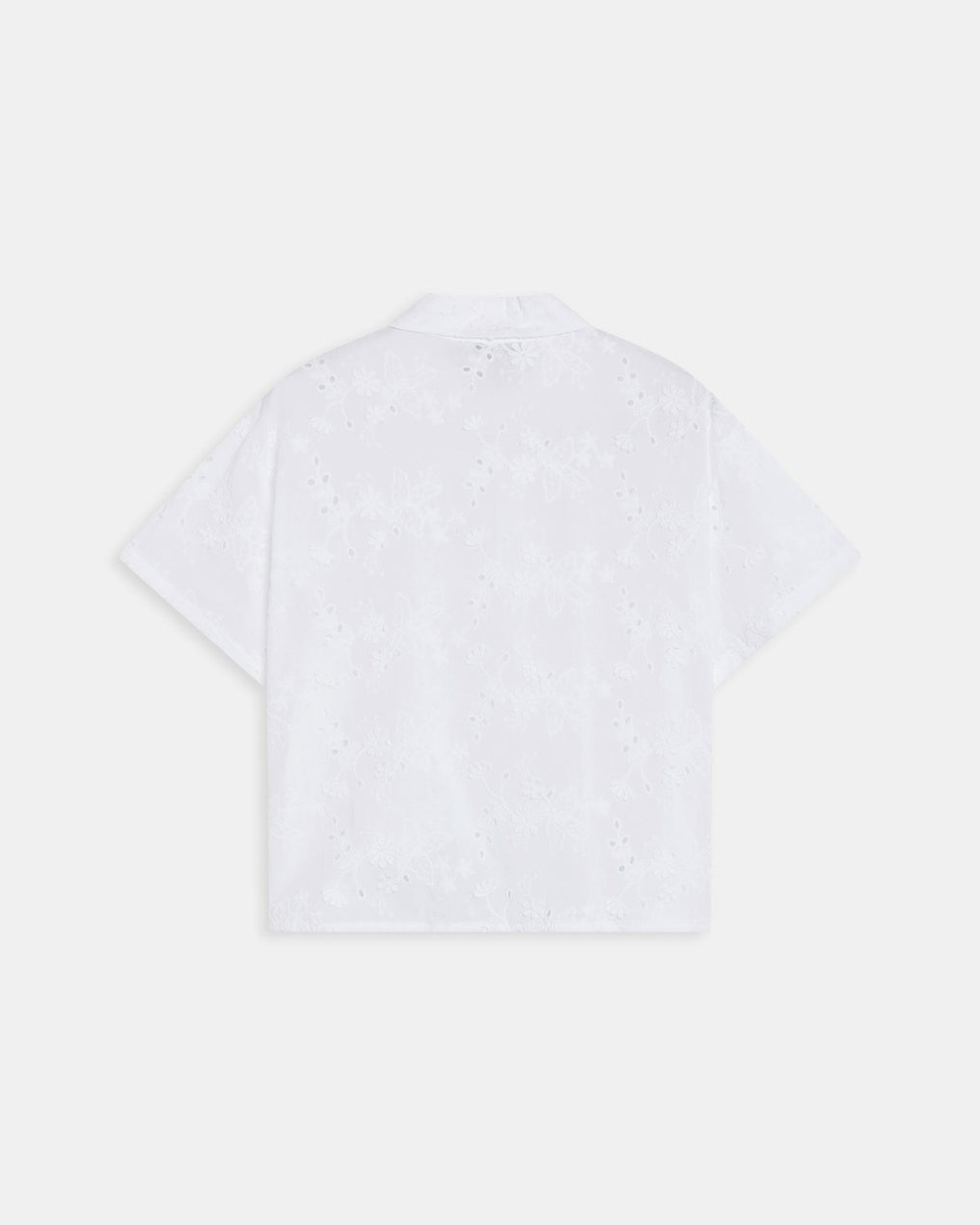 White Short Sleeve Shirt with Cut-Outs