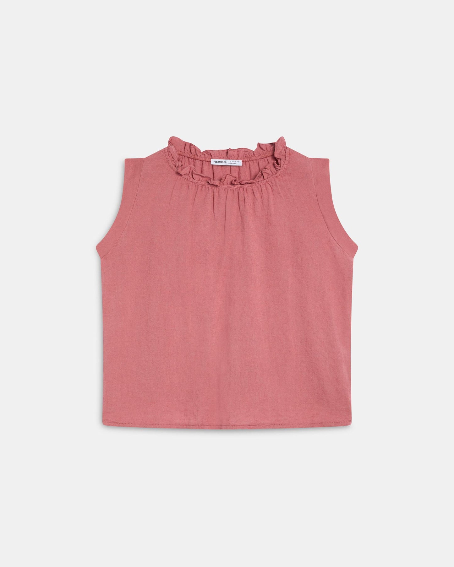 Top Linho Folho Gola Coral