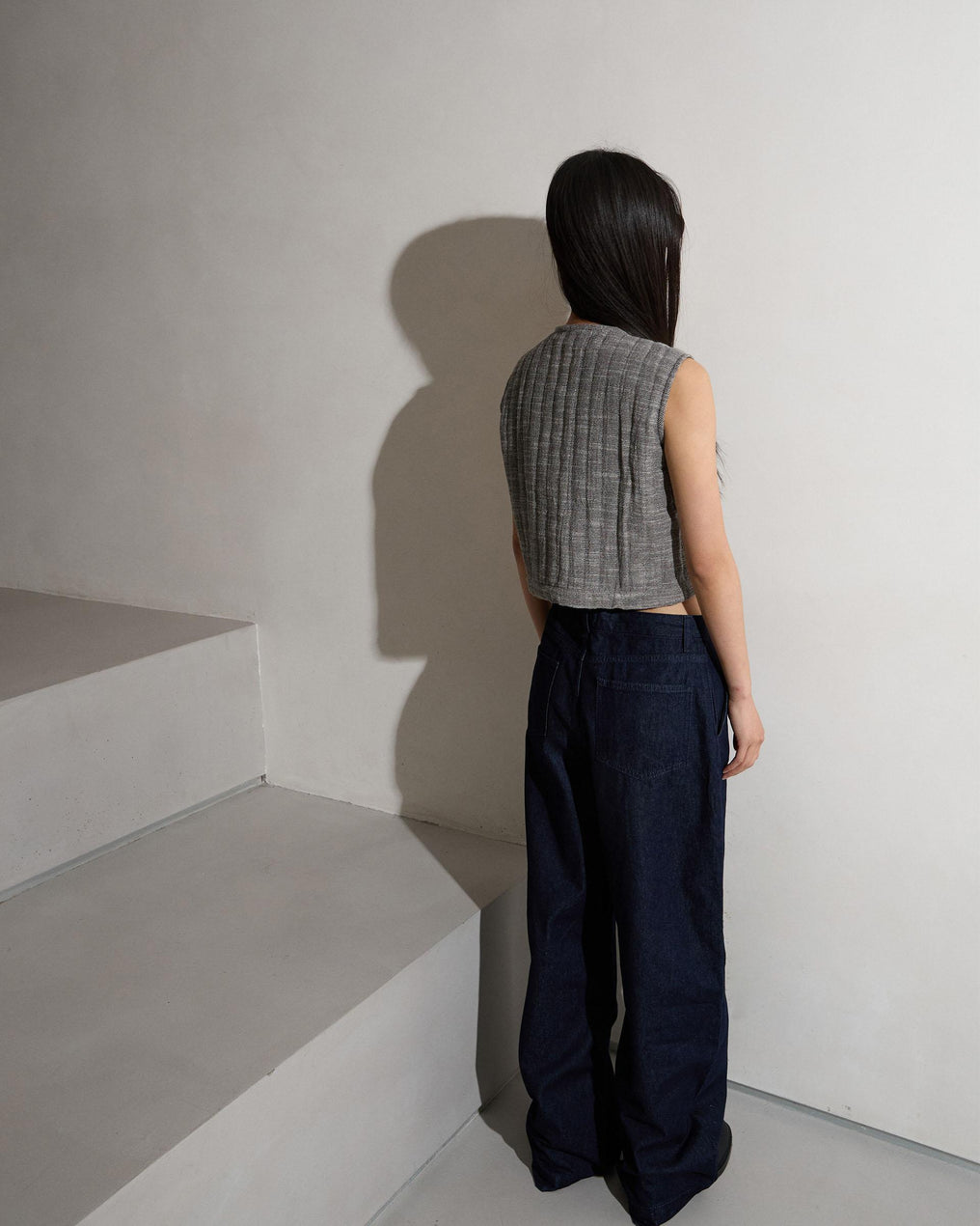 Taupe Herringbone Quilted Vest