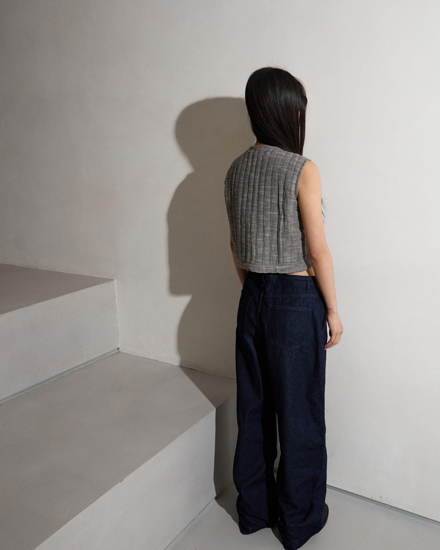 Taupe Herringbone Quilted Vest