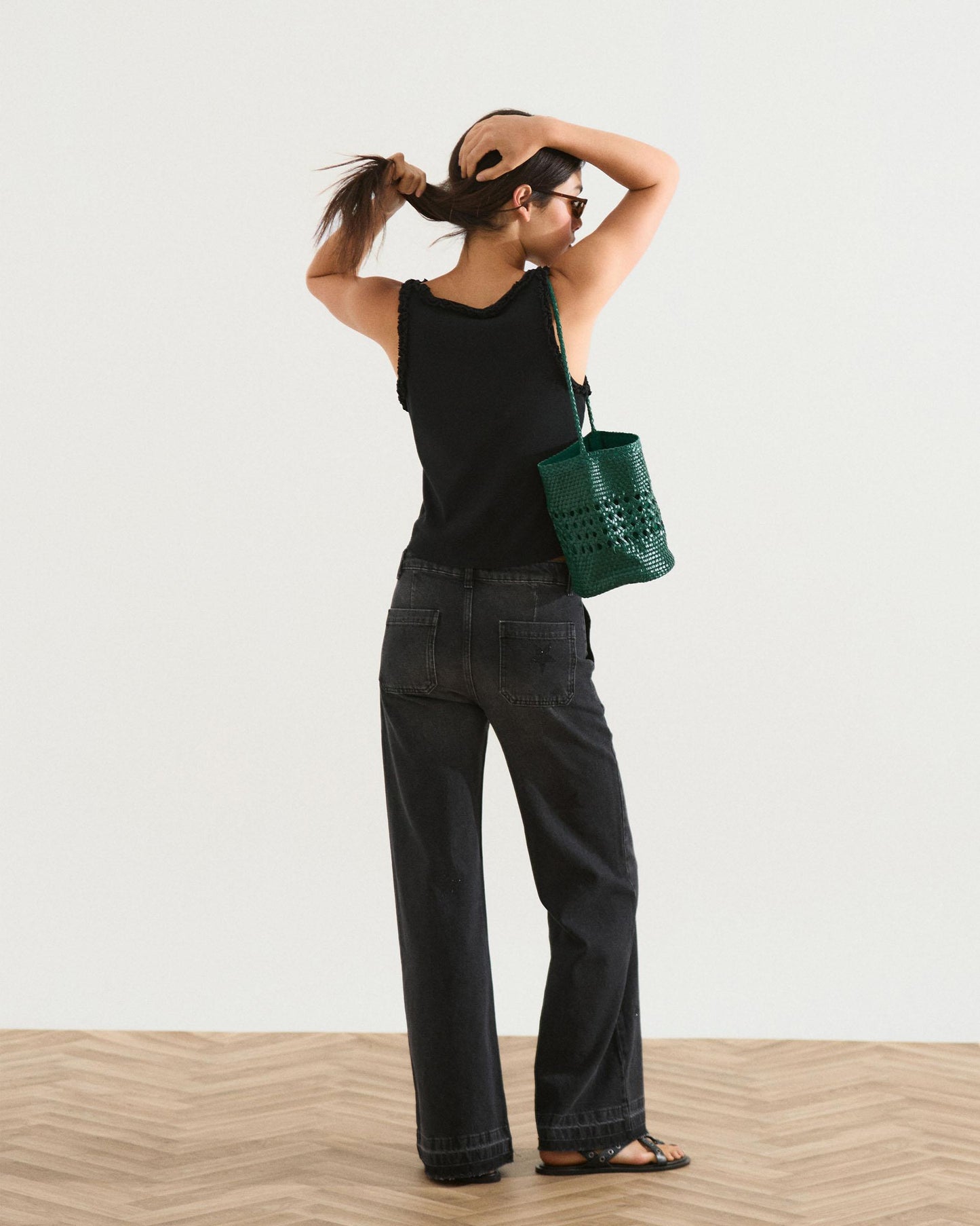 Jeans Worker Estrellas Brillos Antracita