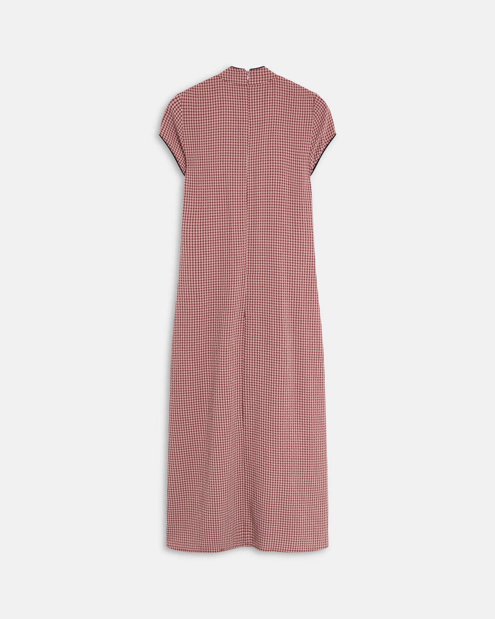 Robe Lacets Contrastant Carreaux Rose
