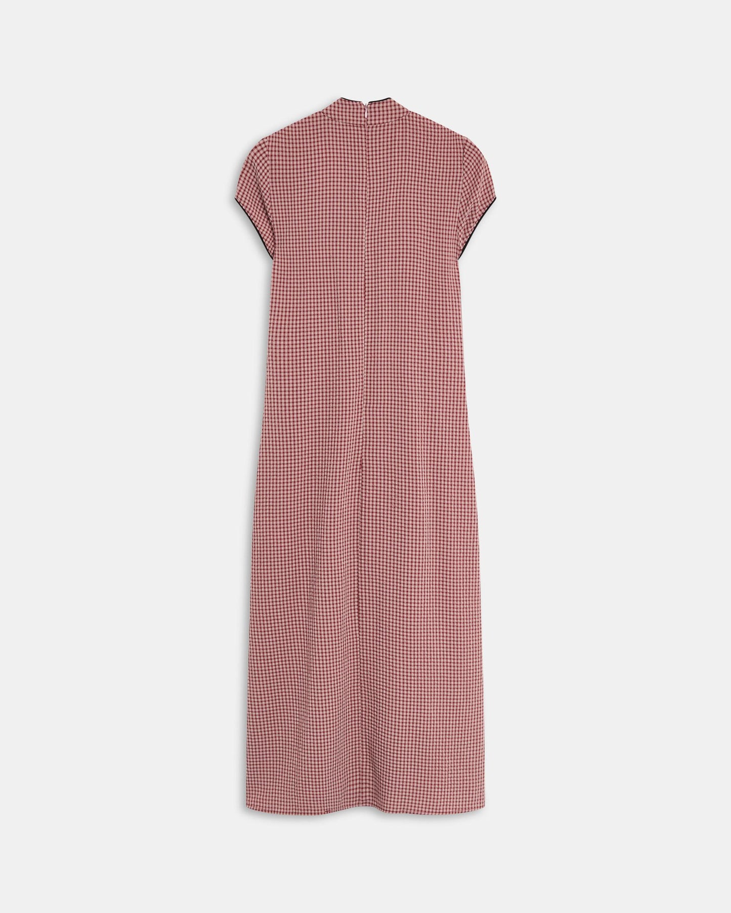 Robe Lacets Contrastant Carreaux Rose