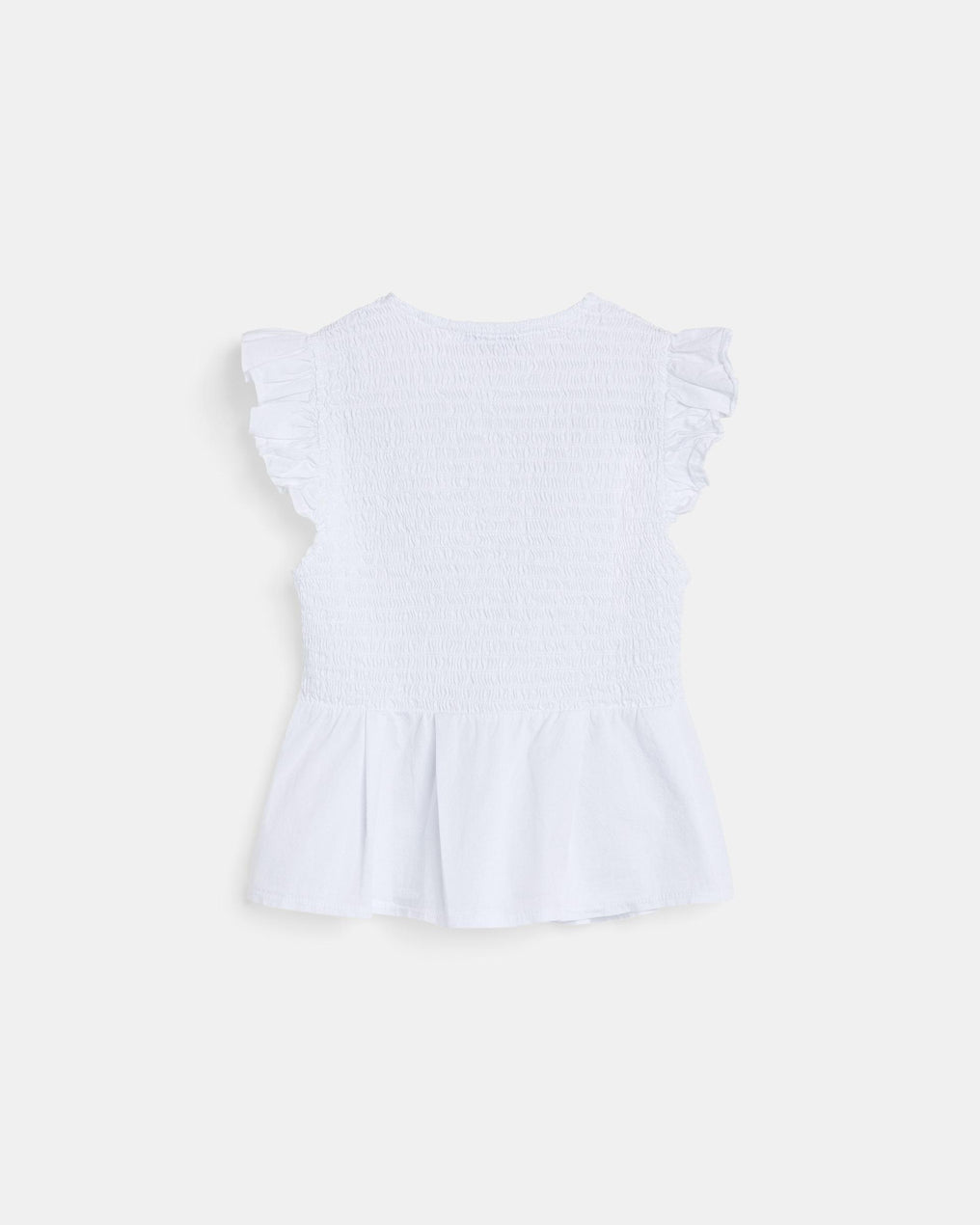 Blusa Ninho de Abelha Botões Frente Branca