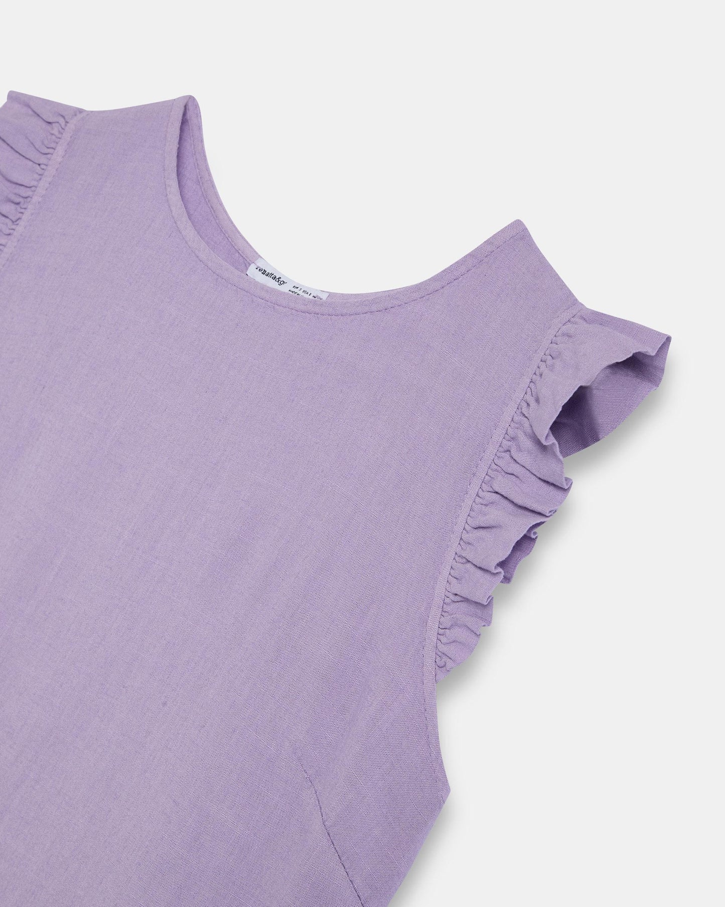 Purple Linen Button-Back Top