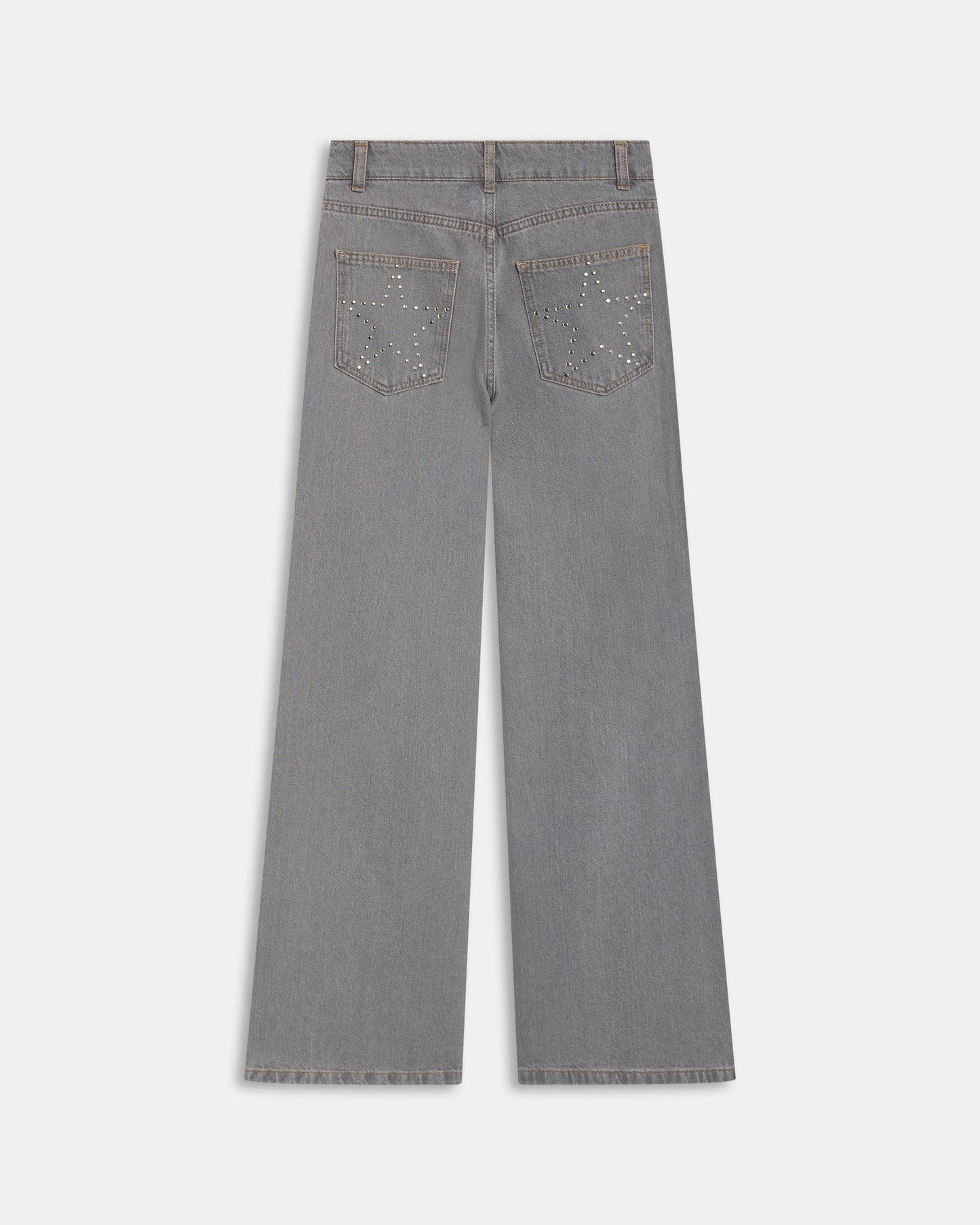 Jeans Tachas Estrelas Cinzento
