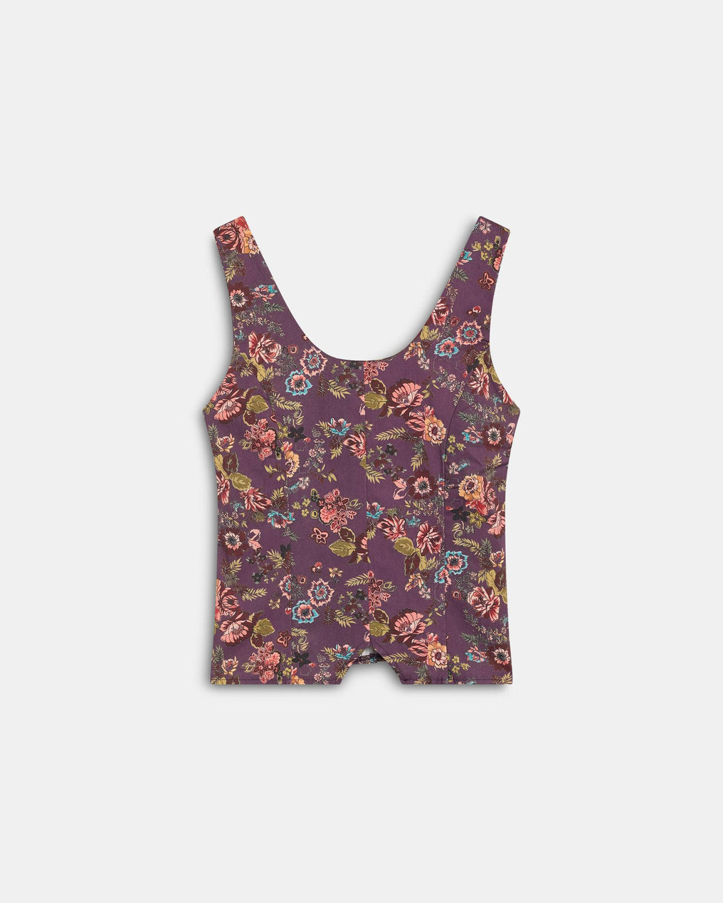 Top Corpete Estampado Floral Roxo