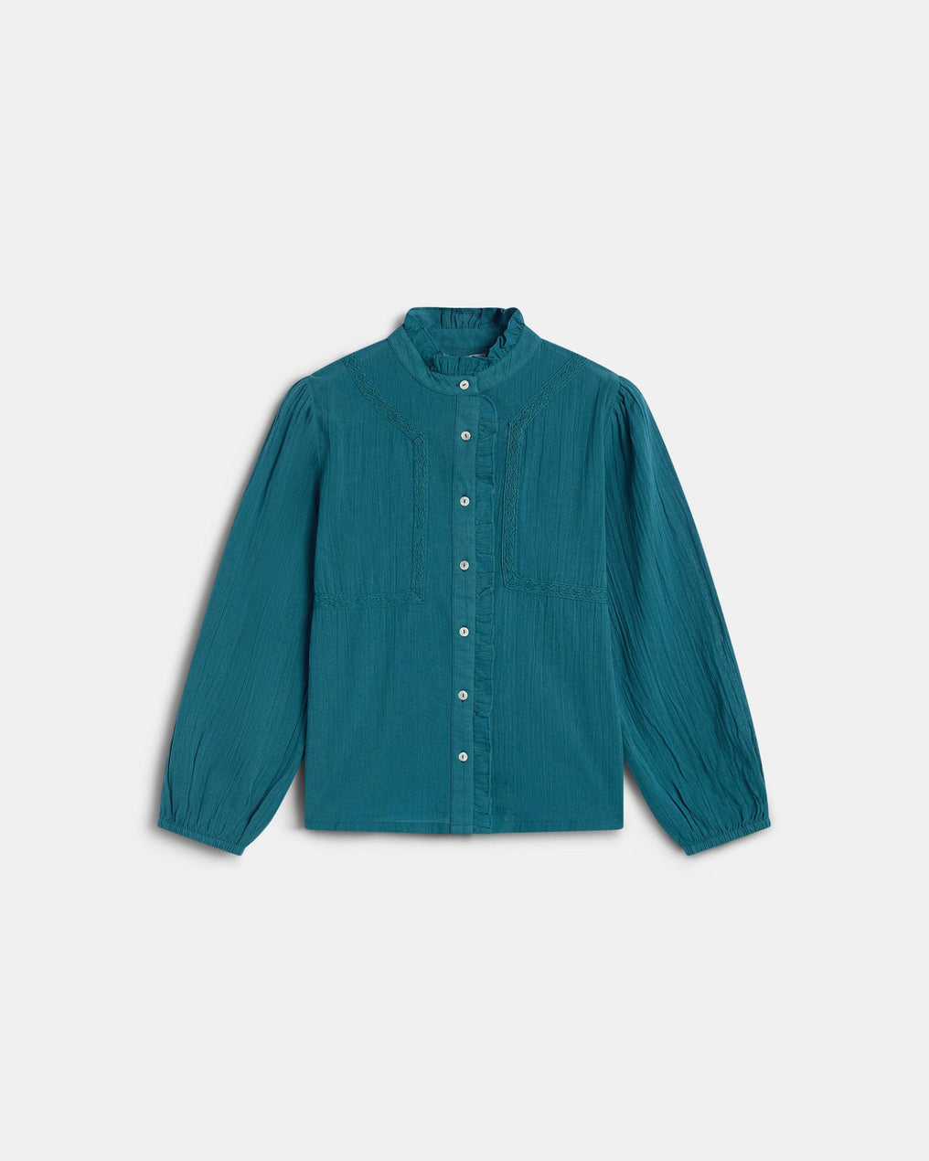 Blusa Pala Renda Petróleo