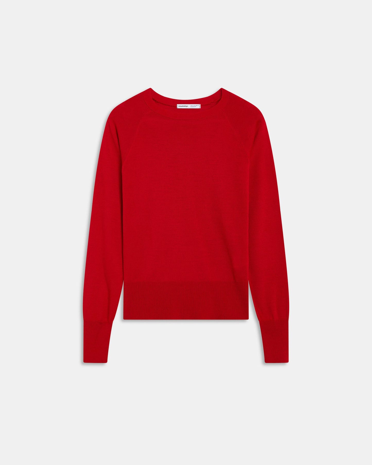 Jersey Cuello Redondo Punto Fino Rojo