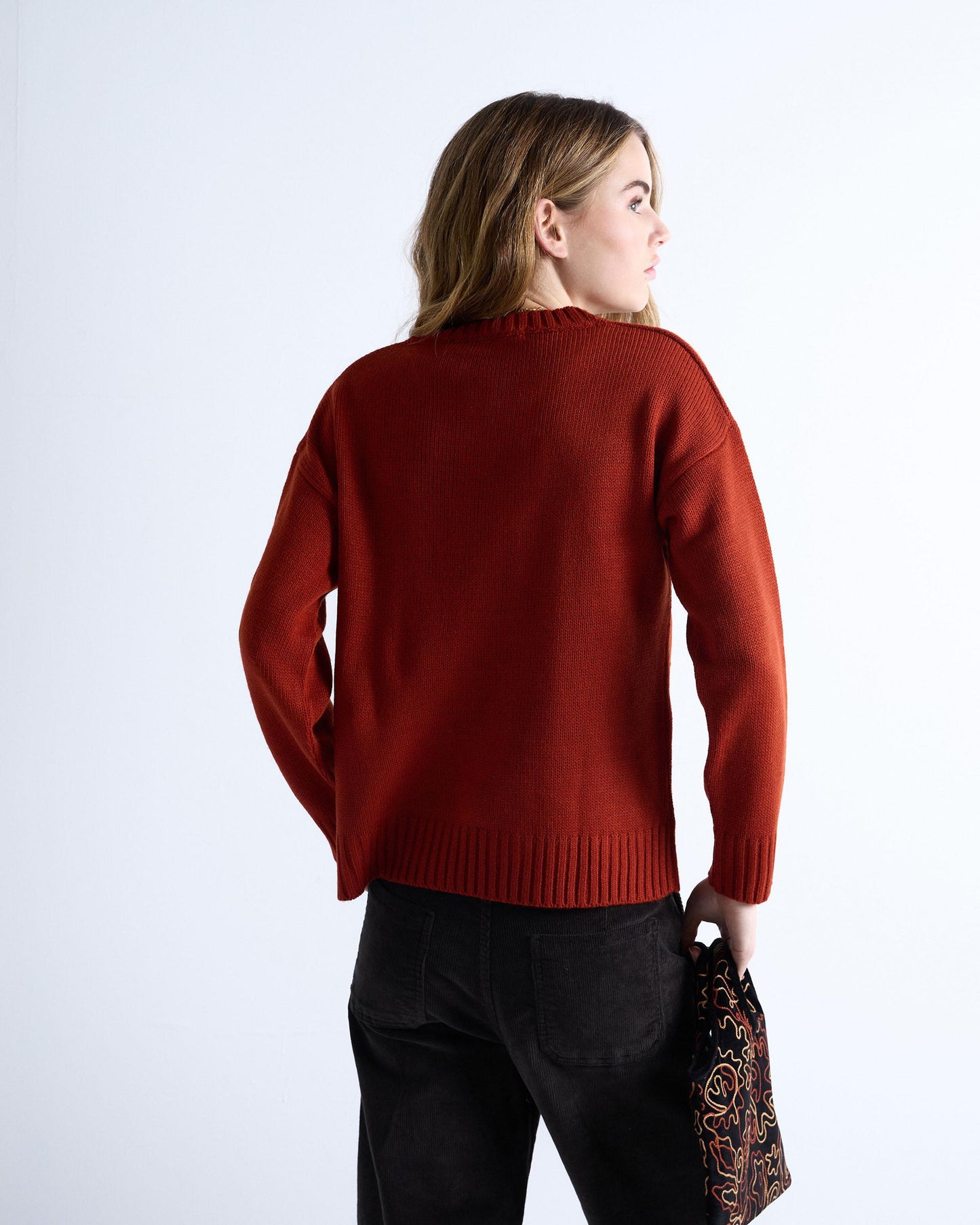 Jersey Cuello Pico Rib Naranja