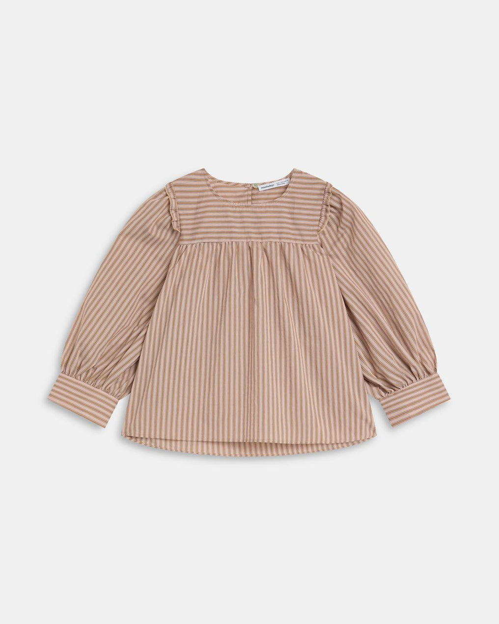 Blouse Rose à Rayures et Empiècement
