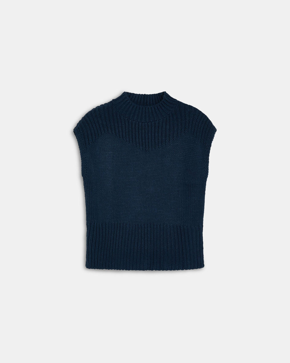 Chaleco Detalles Rib Azul