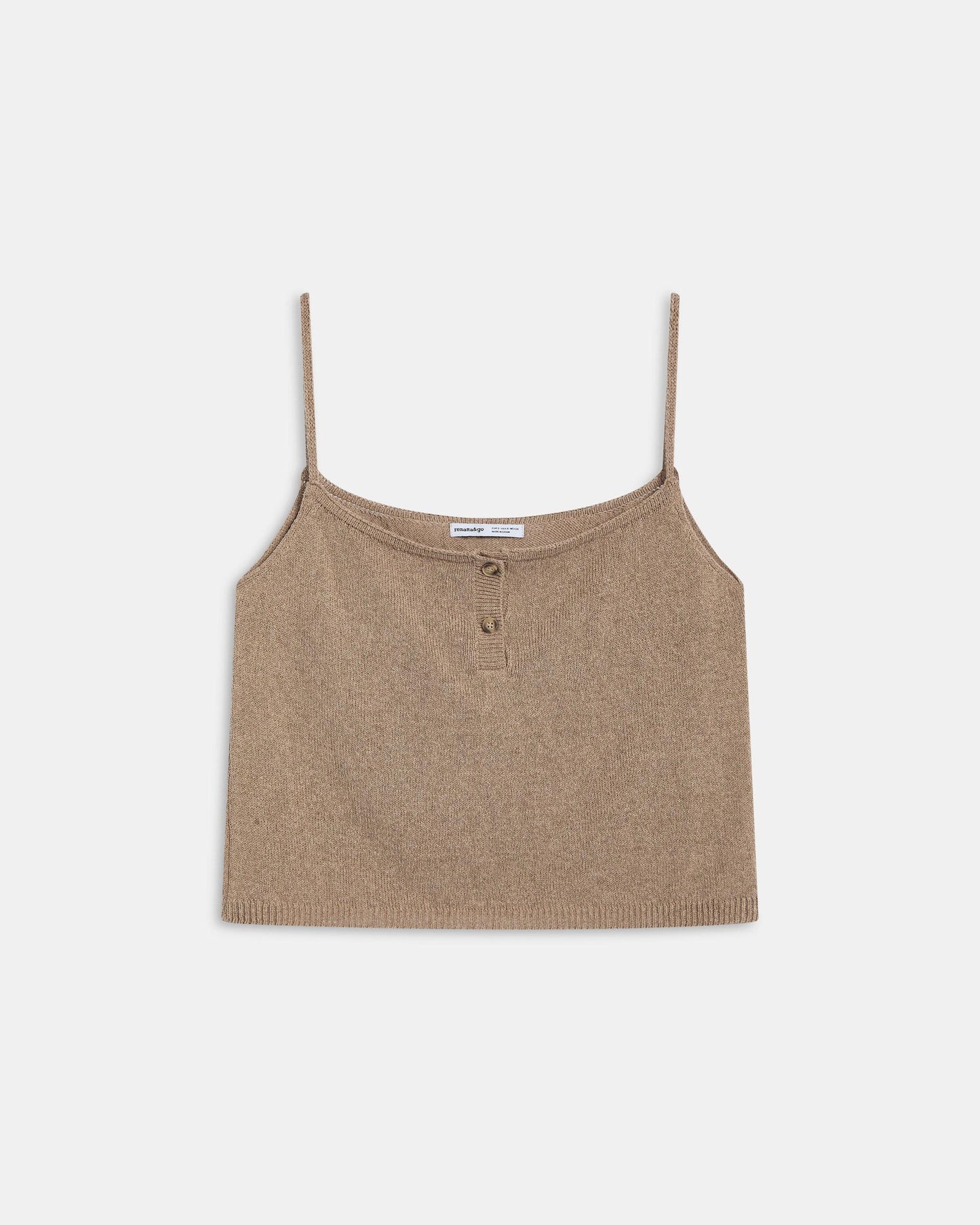 Top Maille Boutons Beige