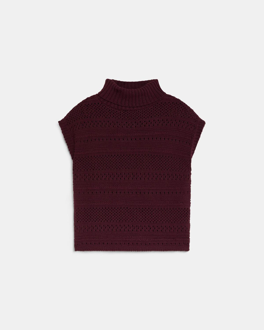 Chaleco Troquelado Cuello Alto Granate