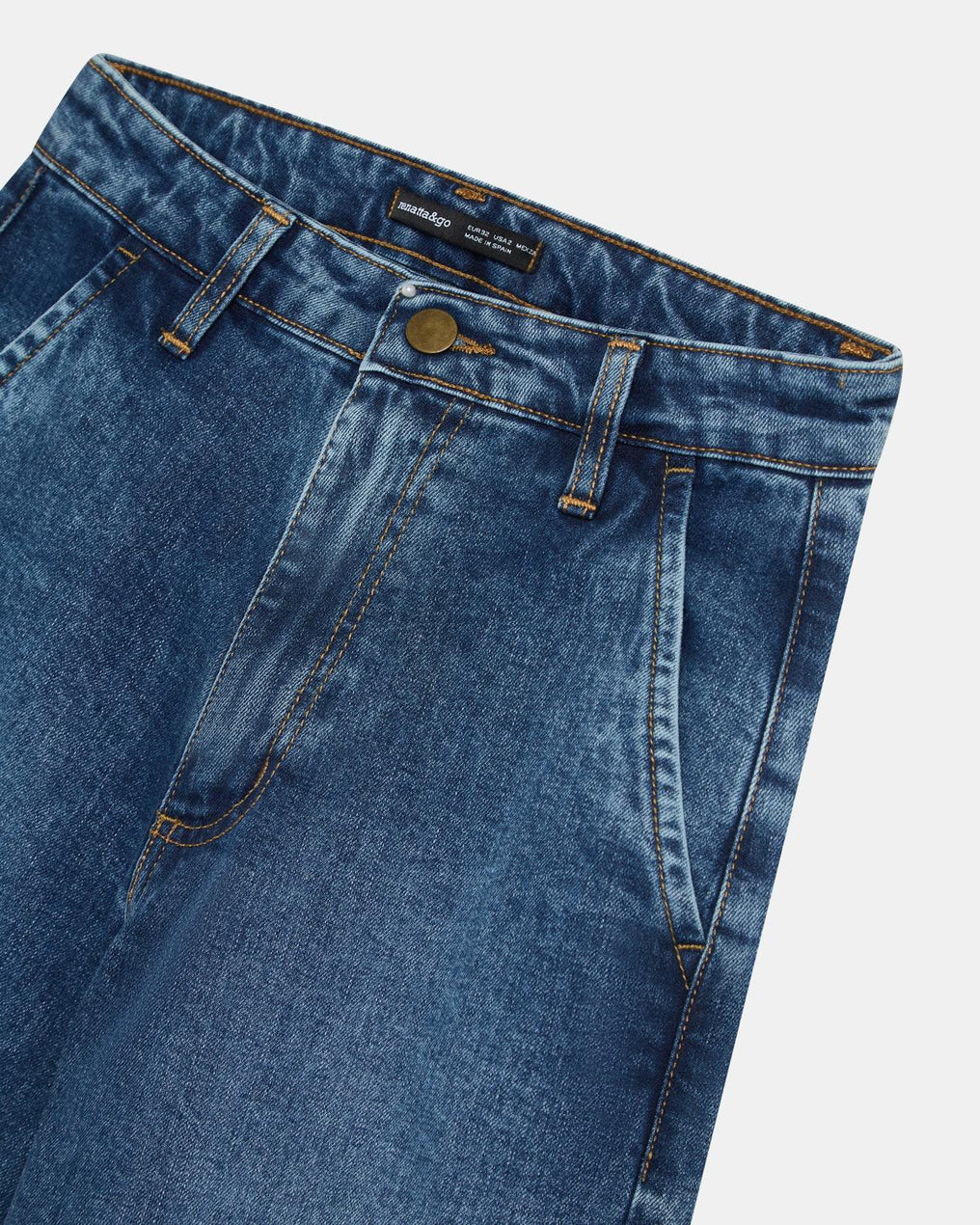 Blue Straight Wide Jeans