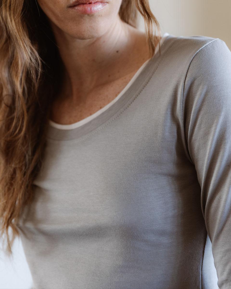 Camiseta Efecto Doble Taupe