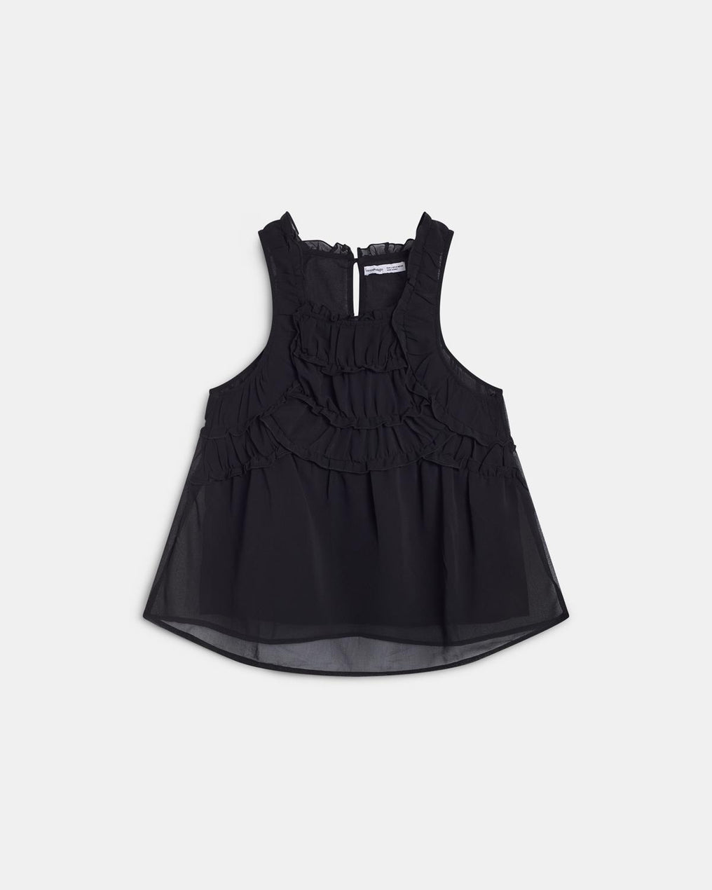 Black Ruffled Cami Top