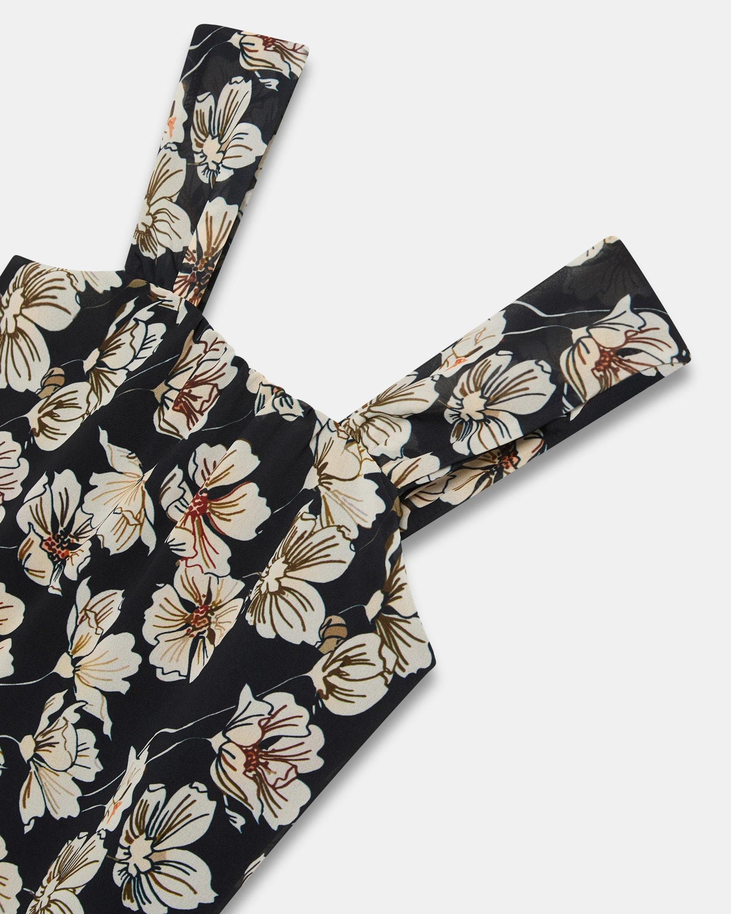 Black Printed Chiffon Cami Top