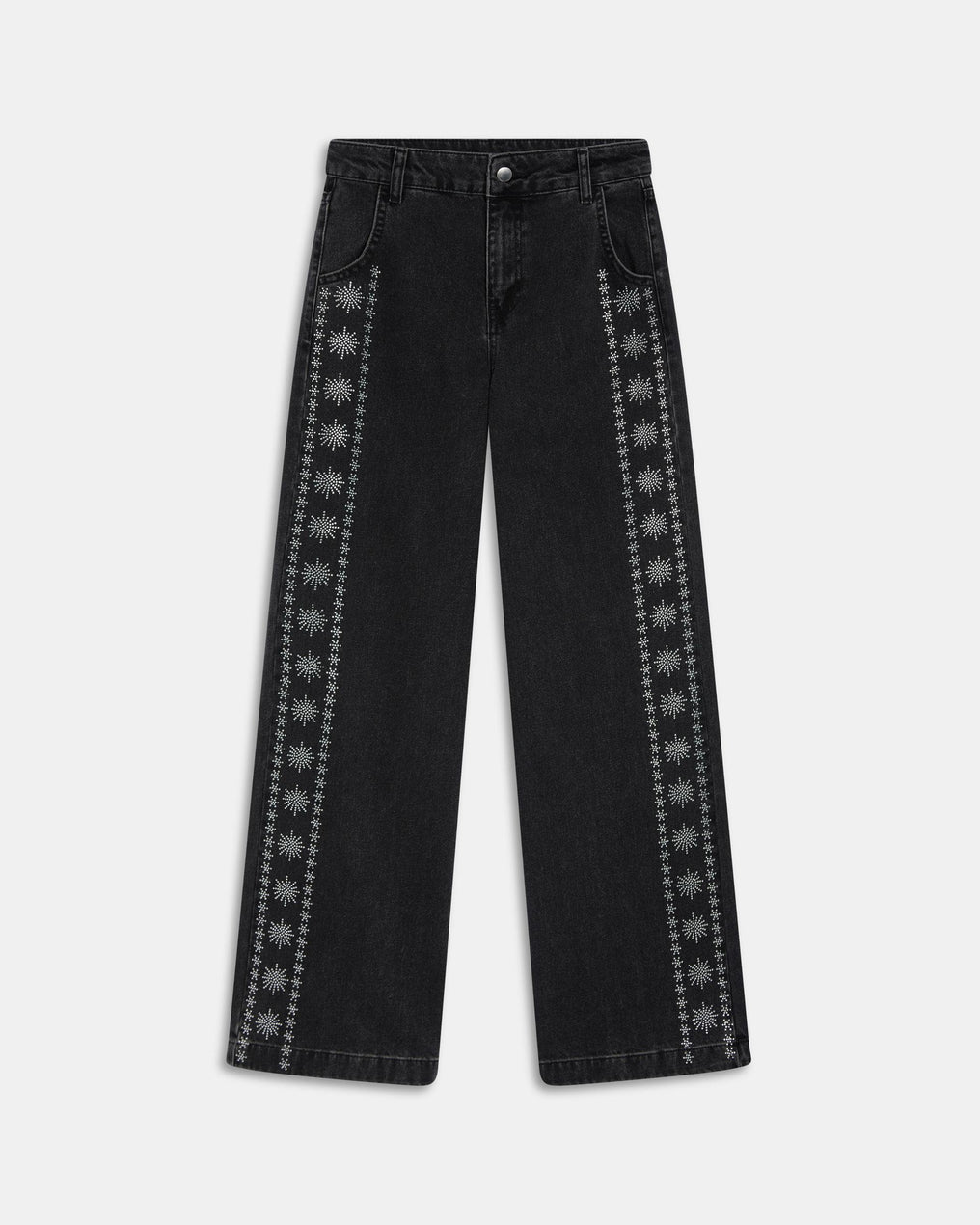 Jeans Brillants Latéraux Anthracite
