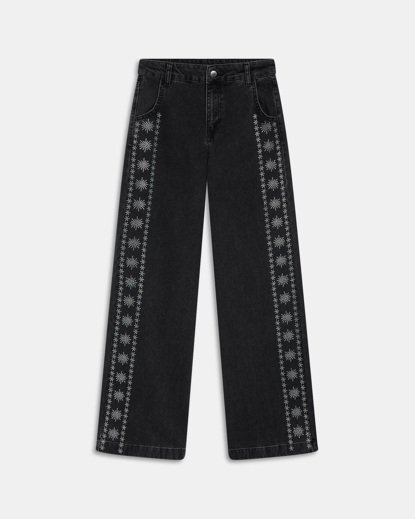 Jeans Brillants Latéraux Anthracite