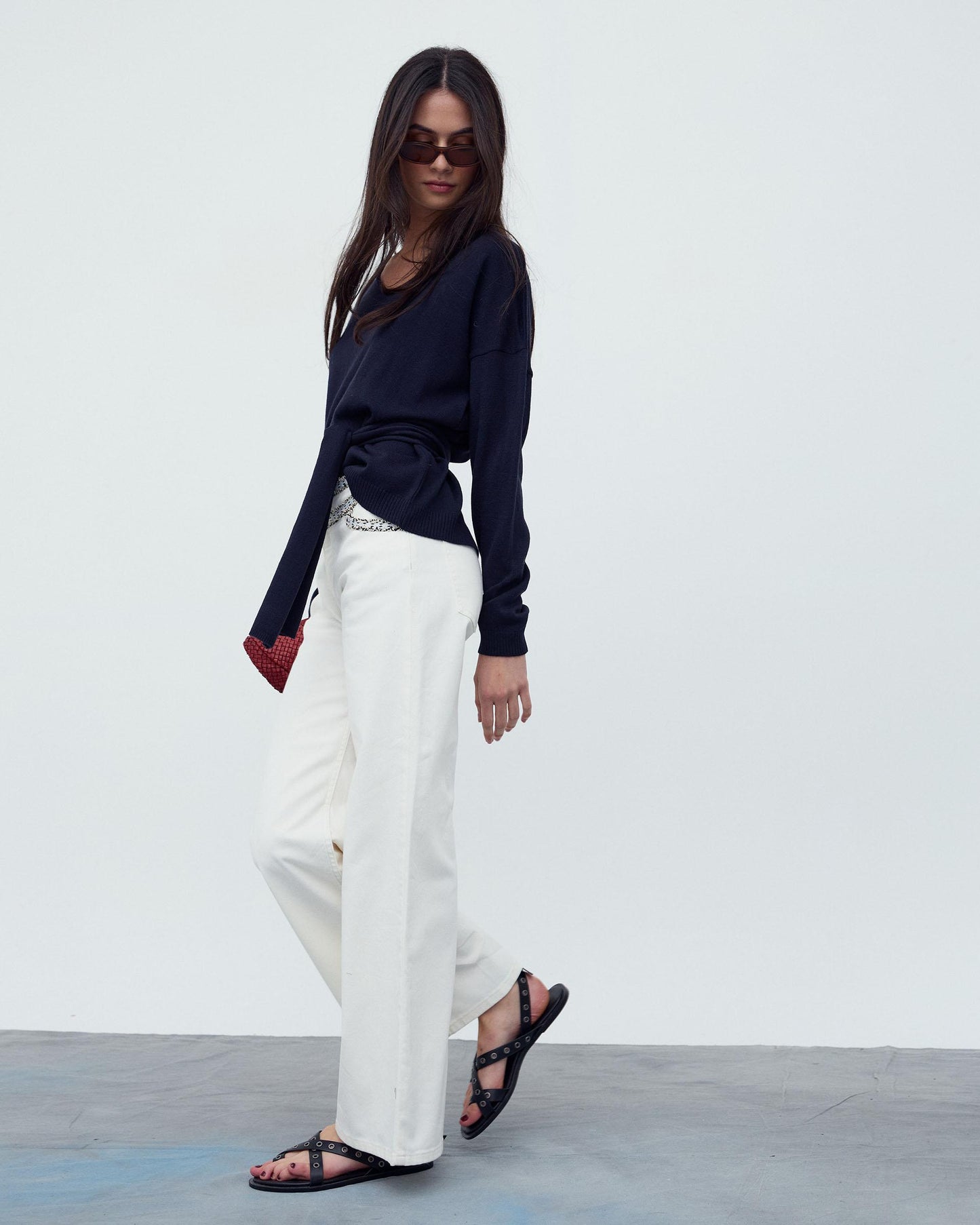 Jeans Detalhe Cós Branco