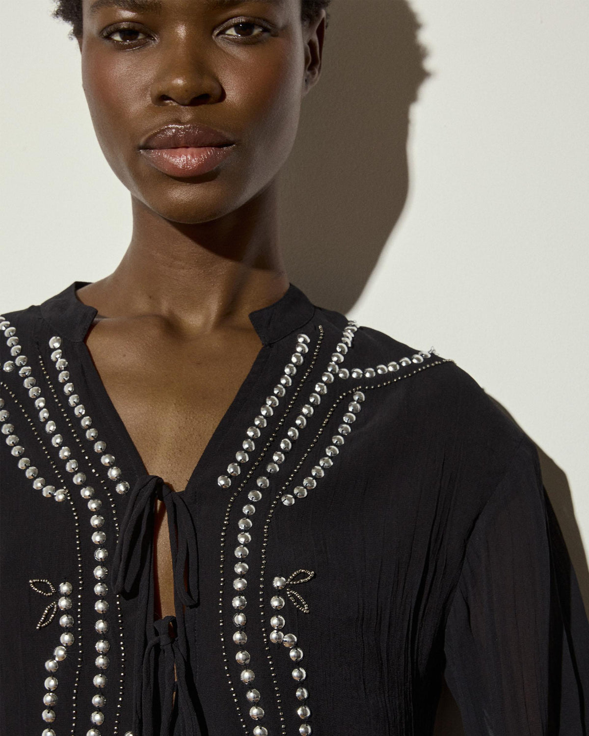 Blusa De Manga Larga Detalle Delantero Antracita