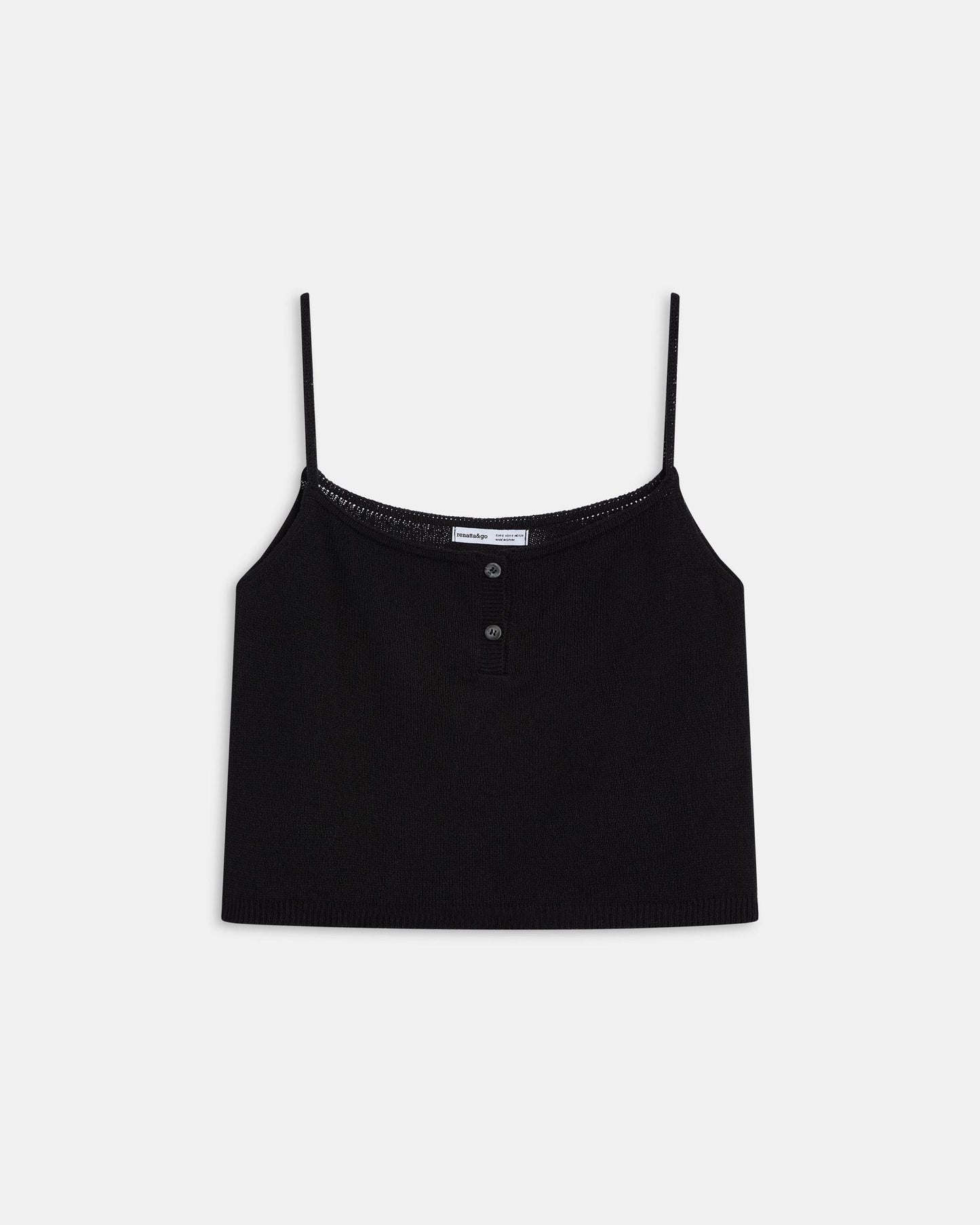 Top Black Button Stitch