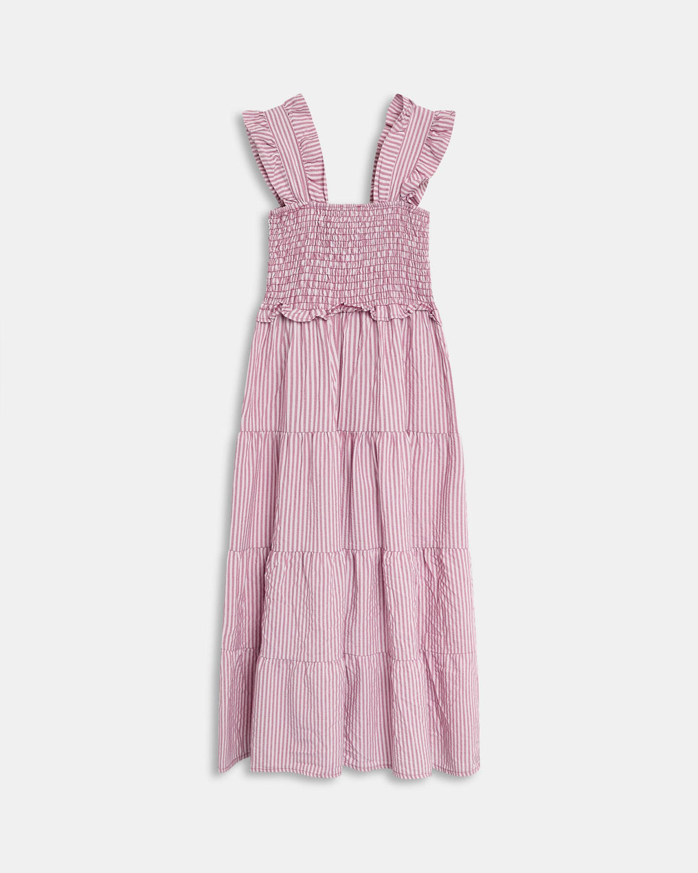 Vestido Gomas Volantes Rosa