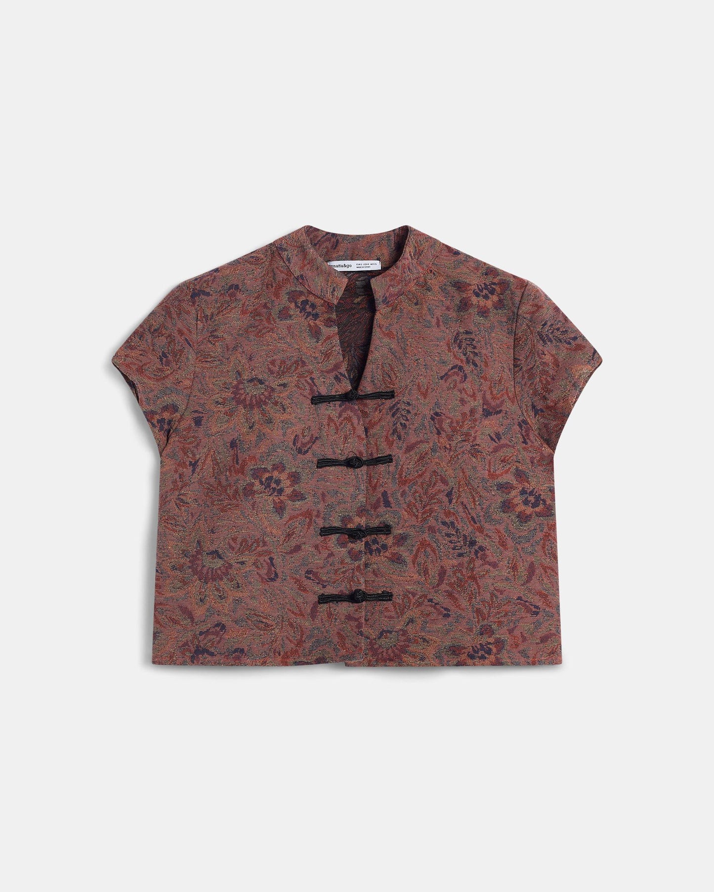 Top Jacquard Estampado Floral Teja