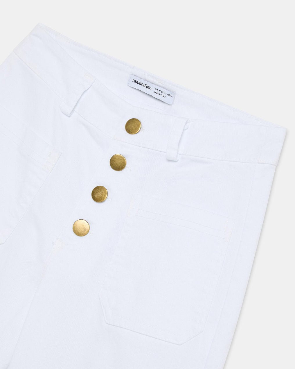 White Patch Pocket Jeans