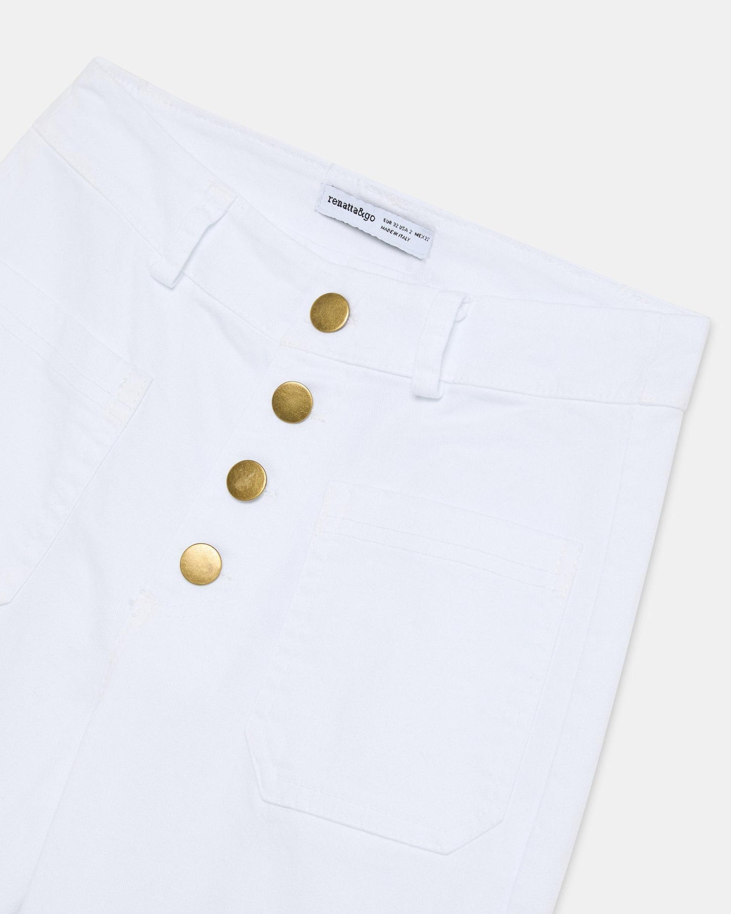 White Patch Pocket Jeans